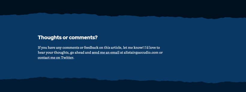 Two matching hilly dividers, either side of content. Looks a bit weird